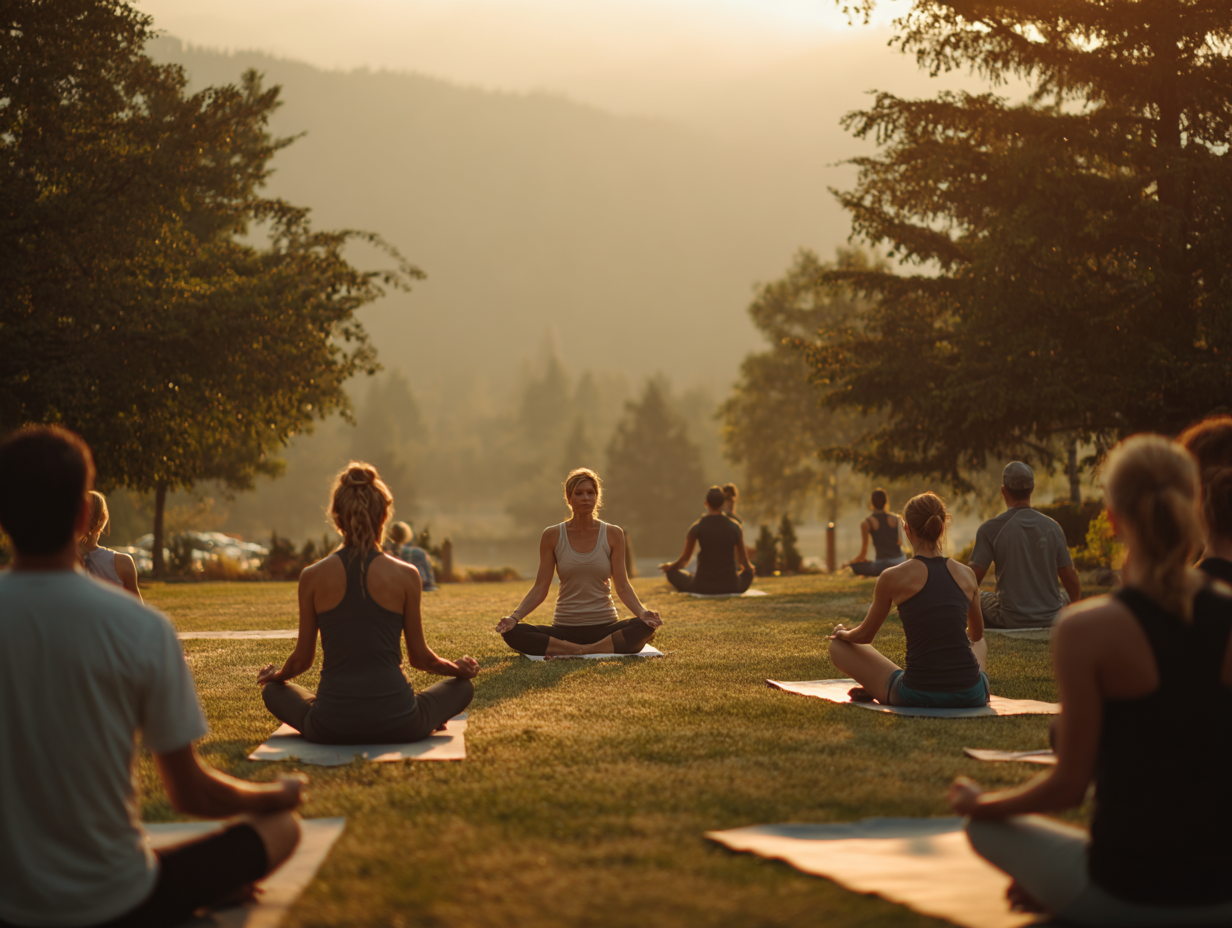 Йога інструкторка демонструє позу балансу